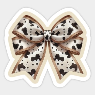 Farm Girl Cow Print Bow Sticker